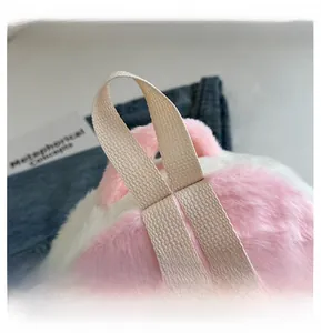 Close-up of the plush panda backpack featuring durable straps and high-quality stitching