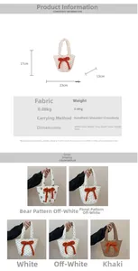 Detailed size chart for quilted cotton shoulder bag with knot bow and floral prints