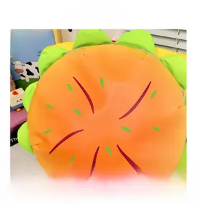 Detail view of colorful hamburger crossbody bag with high-quality stitching and hidden zipper