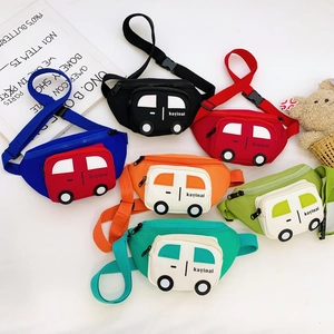 Riñonera Para Niños Con Forma De Coche De Dibujos Animados Bolso De Pecho De Lona Para Niños Niñas Lindo Bolso De Hombro