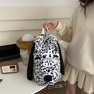 Stylish spotted puppy ears backpack with large capacity for students and travel use