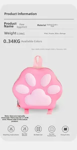 Détails du sac à dos patte de chat rose en Oxford EVA avec dimensions 28x23x9cm