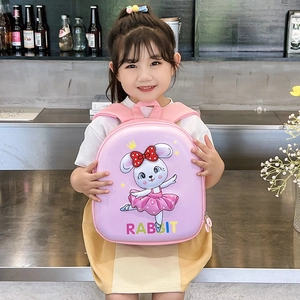 Sac à dos rigide lapin rose pour filles de maternelle avec des lumières intégrées