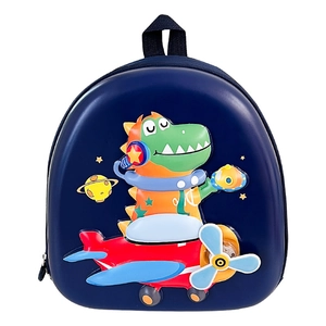 Sac à dos rigide enfant avec pilote dinosaure dessin animé et design espace bleu foncé