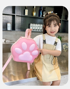 Détails du sac à dos patte de chat rose avec coque rigide EVA durable et design 3D