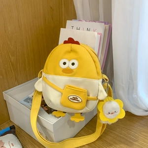 Sac Bandoulière Forme Petit Poulet Dessin Animé Nylon Toile Kawaii Sac Épaule Pour Femmes Filles Avec Pendentif Tournesol