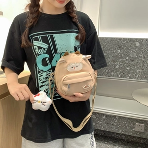 Sac bandoulière mouton dessin animé pour femme avec breloque peluche et sangle réglable