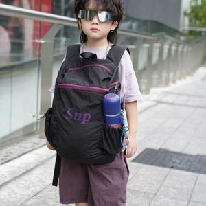 Sac à dos enfant tendance noir et violet à grande capacité pour le sport et l'école