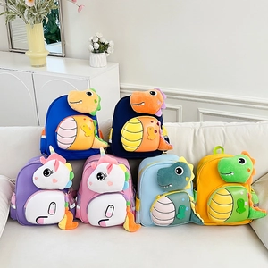 Zaino Per Bambini In Tessuto Oxford 3D Cartone Animato Dinosauro Unicorno Peluche Scuola Materna Traspirante Striscia Riflettente