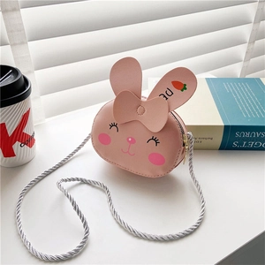 Kids Cartoon Animal Shoulder Bag PU Leather Cute Rabbit Tiger Cat Crossbody Mini Pouch For Toddler Boys Girls