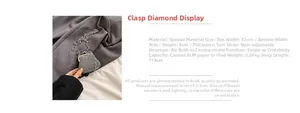Silver rhinestone mini bag size guide with measurements and metal chain detail