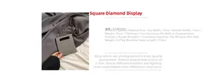 Detail of checkered rhinestone mini bag for girls with silver chain strap and dimensions