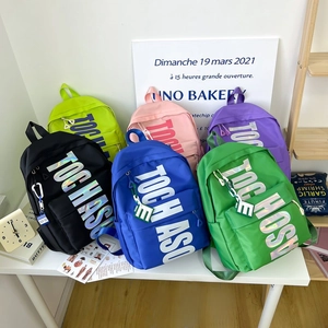 Kids Backpack Oxford Cloth Lightweight Letter Print Fashion School Bag For Kindergarten Boys Girls Casual Travel