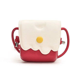 Mini sac bandoulière enfant bicolore rouge et blanc avec rabat ondulé