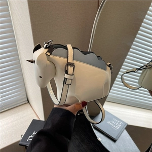 Sac À Bandoulière Mignon Forme D'animal Dessin Animé Cuir PU Couleur Contrastée Nouveauté Mode Pour Femmes