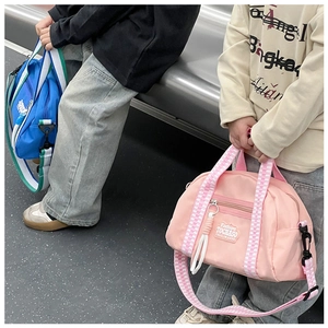Détails de sacs bandoulière pour enfants en tissu Oxford avec bandoulières à damier colorés