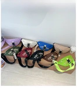 Detailed display of children's nylon waist bags in nine colors with TOO ASO embroidery