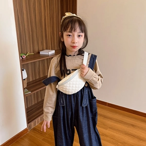 Kids quilted crossbody bag in creamy white with adjustable strap for casual wear