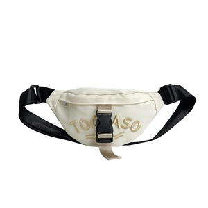 Minimalist canvas waist bag for kids featuring a stylish TOGOASO letter embroidery