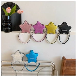Sacs à bandoulière pailletés en forme d'étoile pour enfants, disponibles en six couleurs