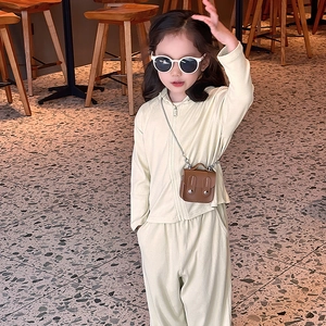 Sac bandoulière minimaliste de couleur unie pour enfants avec mini sac à main tendance