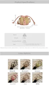 Spécifications de taille et options de couleur pour le mini sac seau en paille enfant