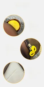 Detail of 3D bear ears, smooth dual zippers and breathable mesh back on kids backpack