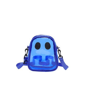 Blue transparent PVC funny ghost crossbody bag for beach vacation and casual fashion