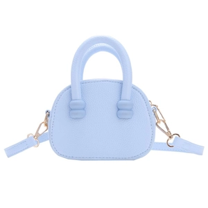Borsa a mano celeste per bambini con manici e tracolla rimovibile in similpelle