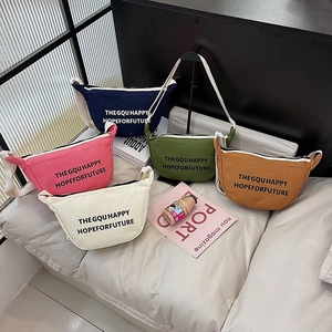 Sac Bandoulière Enfants Toile Imprimé Lettres Sangle Réglable Extérieur Décontracté Mode Sac À Épaule Pour Enfants
