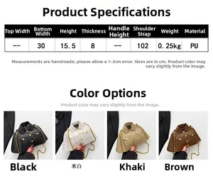 Size chart showing 30x15.5x8cm dimensions for the litchi pattern jacket-shaped chain bag