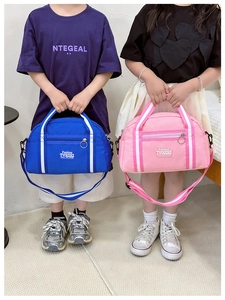 Mode-Umhängetasche für Kinder mit zwei Griffen und verstellbarem Gurt in Blau und Rosa