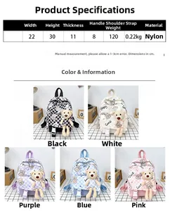 Spécifications de taille et sac à dos en nylon pour enfants avec breloque ours mignon