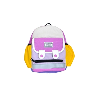 Cute contrast color lightweight backpack for kids with reflective safety strip