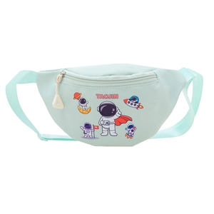 Minzgrüne Kinder Gürteltasche mit Weltraummotiven, Astronautenprint und Schultergurt