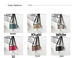 Detailed color display of kids canvas bucket crossbody bags in six stylish color options