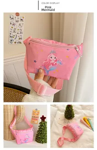 Details der rosa Meerjungfrau Karikatur Gürteltasche für Kinder mit verstellbarem Gurt