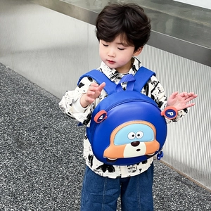 Blue kids car-shaped backpack for kindergarten, lightweight and breathable shell school bag