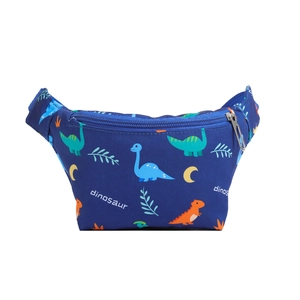 Kinder Bauchtasche in Dunkelblau mit bunten Dinosaurier-Motiven für Freizeitaktivitäten