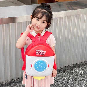 Zaino a razzo per bambini con design aerospaziale e ali laterali per scuola e viaggi