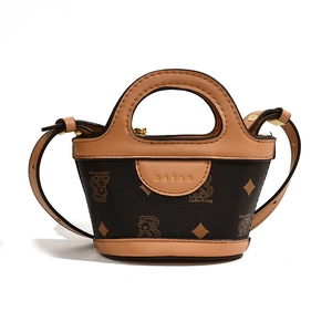 Mini vintage brown bear patterned cross-body bag for girls with adjustable shoulder strap