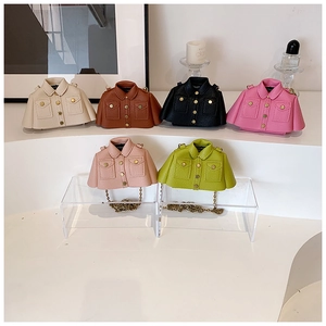 Mini sacs créatifs en forme de veste, plusieurs couleurs avec chaîne en métal et boutons
