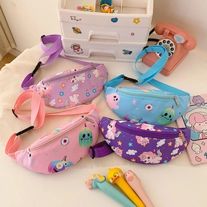 Sac Banane Enfants Imprimé Licorne Citrouille Dessin Animé Nylon Léger Sangle Réglable Sac De Poitrine Pour Tout-Petits