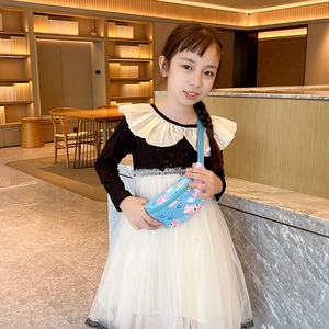 Sacoche mignonne bleue claire avec licornes pour enfants avec sangle réglable pour fille