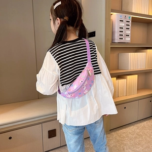 Sac banane violet pour enfants avec imprimé licorne et bandoulière réglable