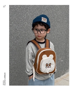 Kid's Corgi backpack featuring cute ears and embroidery on waterproof Oxford fabric