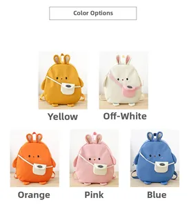 Kleinkind-Hasenrucksäcke in den Farben Gelb, Creme, Orange, Rosa und Blau