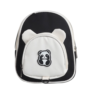 Cute panda cartoon backpack for kids made of waterproof oxford fabric with black and white ears