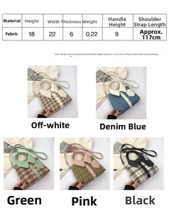 Creative shirt collar design handbag in various colors including denim and plaid