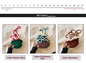 Comparaison détaillée de sacs de Noël en tricot avec Père Noël, sapin et motifs rennes